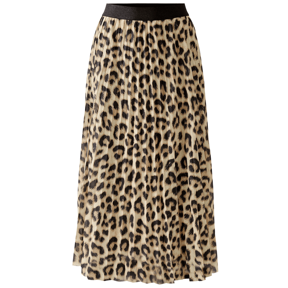 Oui Midi Leopard Print Skirt